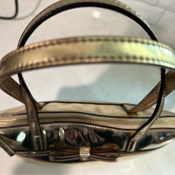 KATE SPADE Jeralyn Camellia Street Gold Patent Leather Tote Bag - Picture 4 of 6